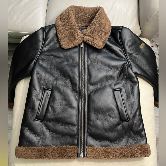 NWT - Koolaburra by UGG Women’s Faux Leather Shearling Biker Jacket - Size L - Picture 4 of 12